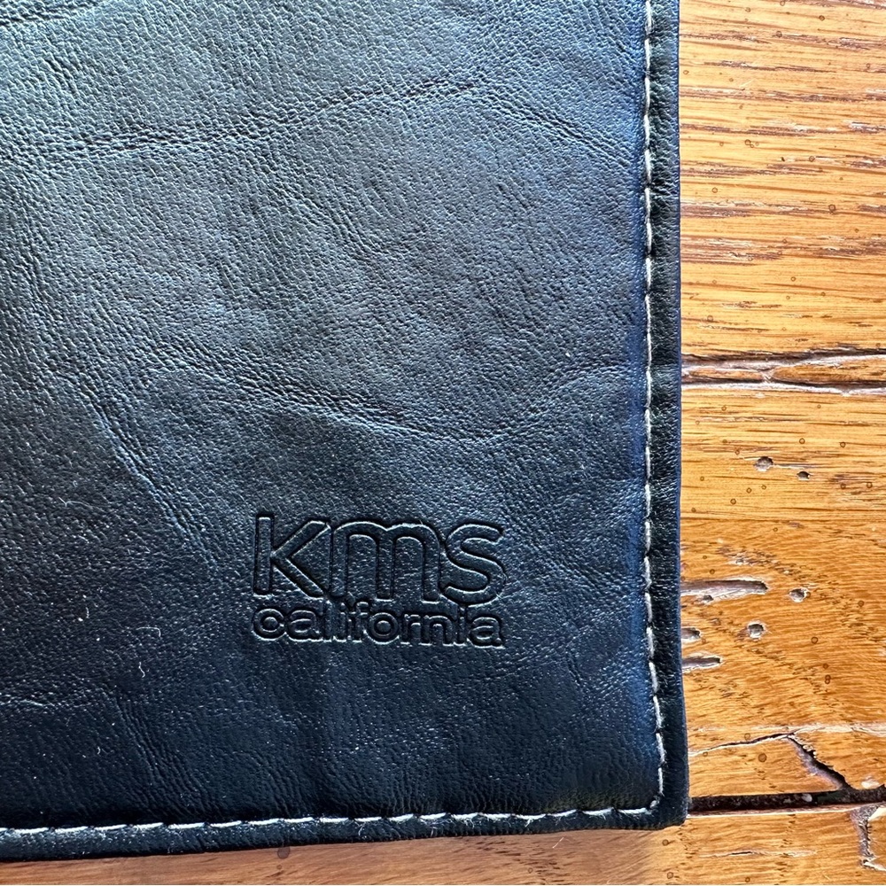 Kms California faux leather cosmetic bag envelope clutch NWOT - Picture 4 of 9